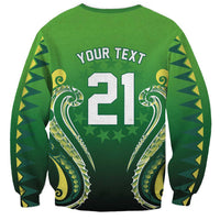 Custom Rugby Cook Islands Avaiki Sweatshirt Green Kuki Airani Tribal Maori Inspired LT9 - Polynesian Pride
