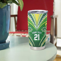 Custom Rugby Cook Islands Avaiki Tumbler Cup Green Kuki Airani Tribal Maori Inspired LT9 - Polynesian Pride