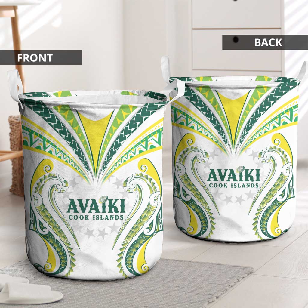 Rugby Cook Islands Avaiki Laundry Basket White Kuki Airani Tribal Maori Inspired LT9 - Polynesian Pride