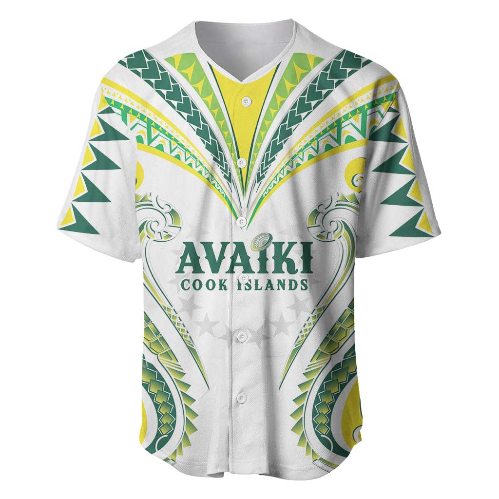Custom Rugby Cook Islands Avaiki Baseball Jersey White Kuki Airani Tribal Maori Inspired - Polynesian Pride