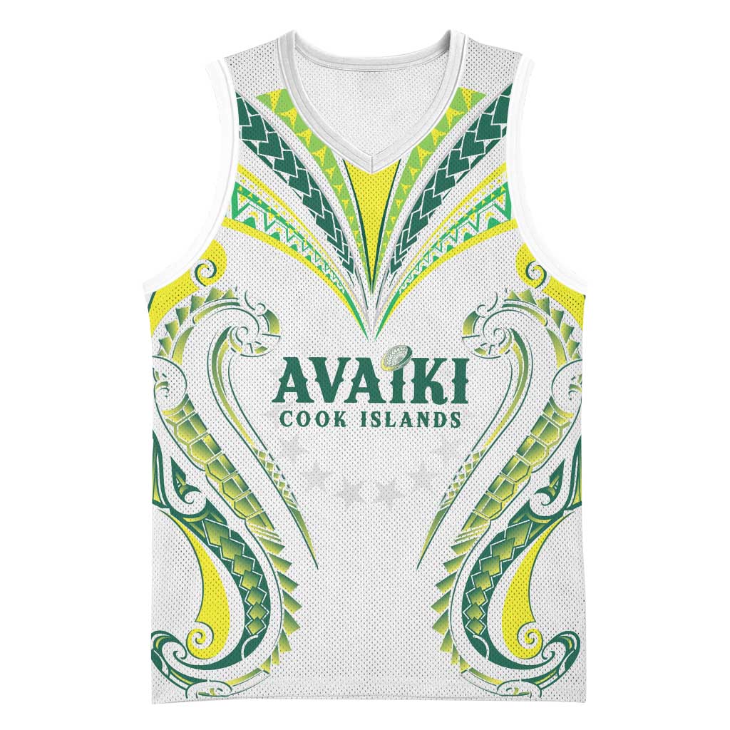 Custom Rugby Cook Islands Avaiki Basketball Jersey White Kuki Airani Tribal Maori Inspired LT9 Unisex White - Polynesian Pride
