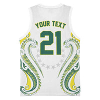 Custom Rugby Cook Islands Avaiki Basketball Jersey White Kuki Airani Tribal Maori Inspired LT9 - Polynesian Pride