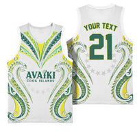 Custom Rugby Cook Islands Avaiki Basketball Jersey White Kuki Airani Tribal Maori Inspired LT9 - Polynesian Pride