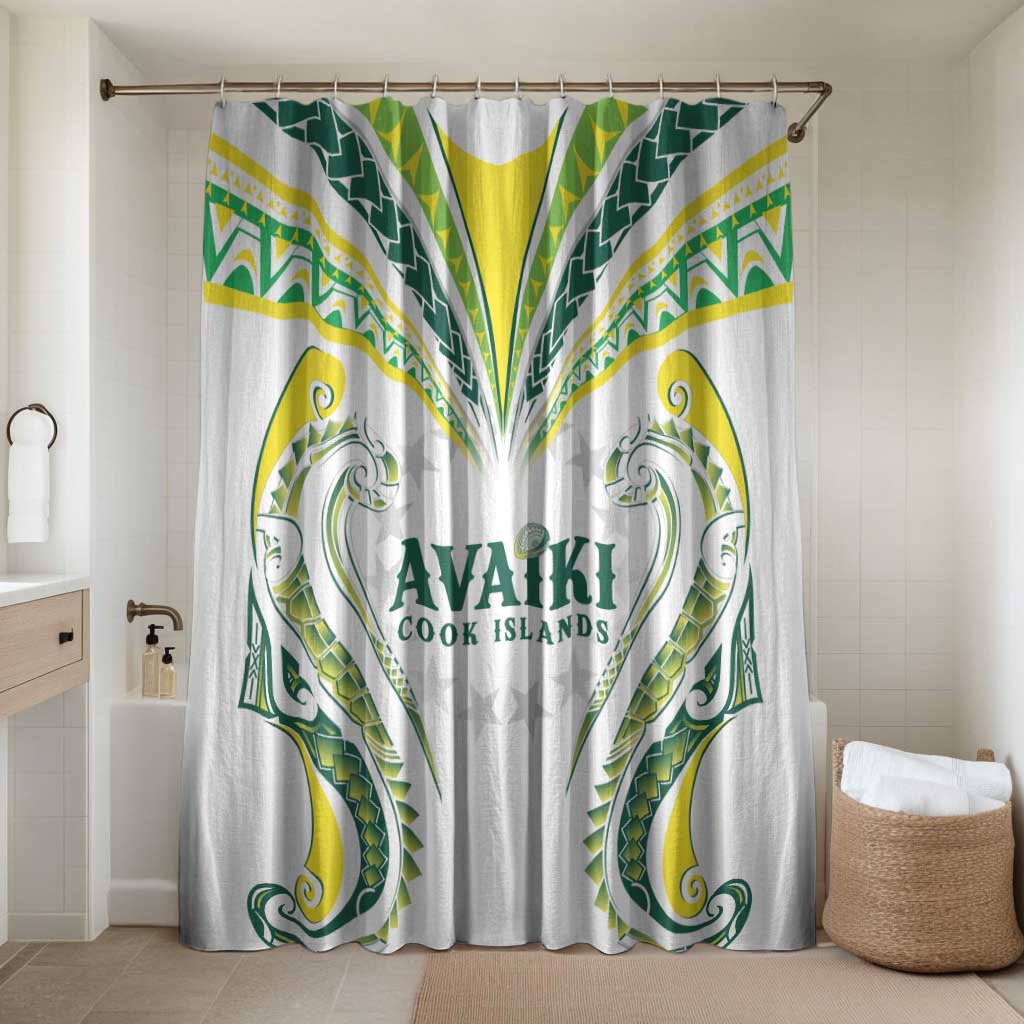 Rugby Cook Islands Avaiki Bathroom Set White Kuki Airani Tribal Maori Inspired LT9 Shower Curtain Only White - Polynesian Pride