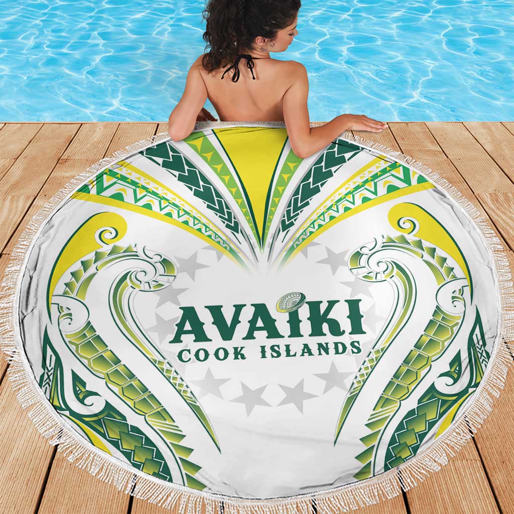 Rugby Cook Islands Avaiki Beach Blanket White Kuki Airani Tribal Maori Inspired LT9 - Polynesian Pride
