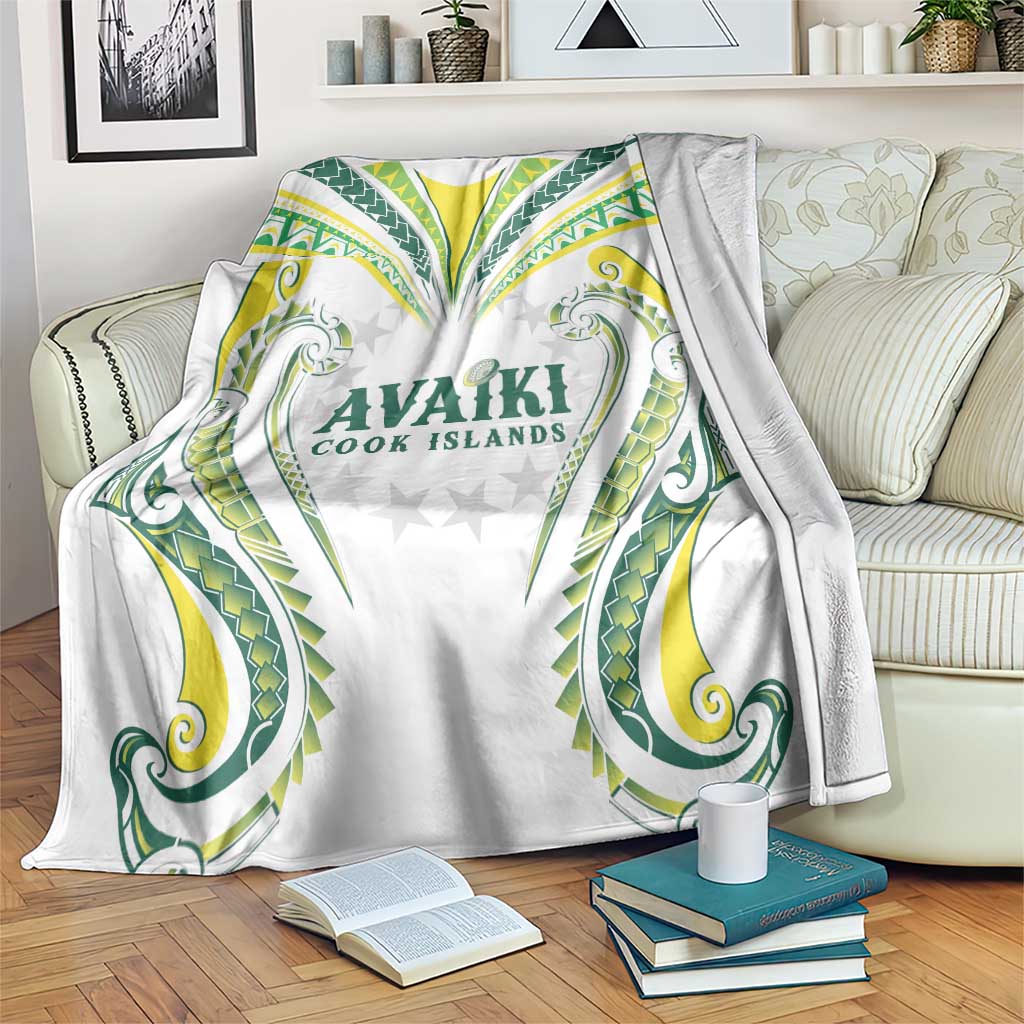 Rugby Cook Islands Avaiki Blanket White Kuki Airani Tribal Maori Inspired LT9 White - Polynesian Pride