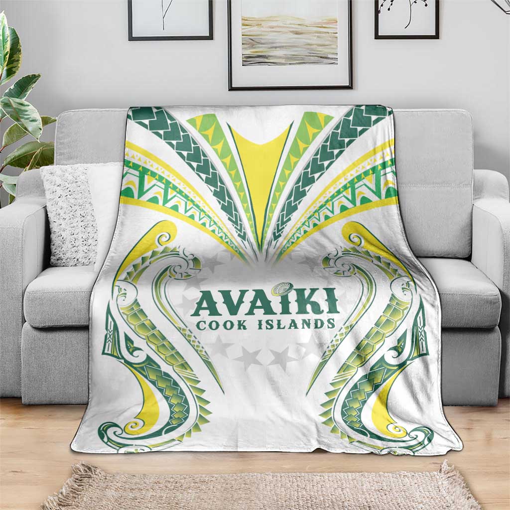 Rugby Cook Islands Avaiki Blanket White Kuki Airani Tribal Maori Inspired LT9 - Polynesian Pride