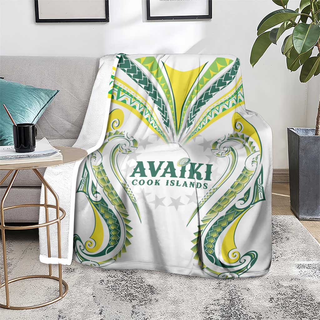 Rugby Cook Islands Avaiki Blanket White Kuki Airani Tribal Maori Inspired LT9 - Polynesian Pride