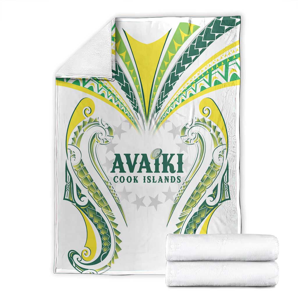 Rugby Cook Islands Avaiki Blanket White Kuki Airani Tribal Maori Inspired LT9 - Polynesian Pride