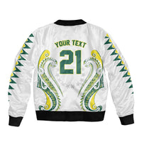 Custom Rugby Cook Islands Avaiki Bomber Jacket White Kuki Airani Tribal Maori Inspired LT9 - Polynesian Pride