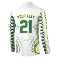 Custom Rugby Cook Islands Avaiki Button Sweatshirt White Kuki Airani Tribal Maori Inspired LT9 - Polynesian Pride