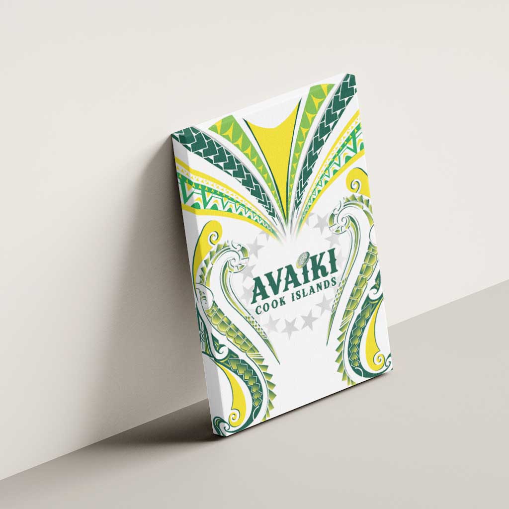 Rugby Cook Islands Avaiki Canvas Wall Art White Kuki Airani Tribal Maori Inspired LT9 - Polynesian Pride
