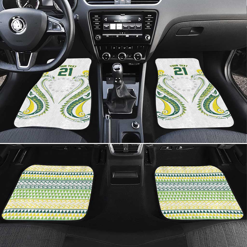 Custom Rugby Cook Islands Avaiki Car Mats White Kuki Airani Tribal Maori Inspired LT9 Set 4pcs White - Polynesian Pride