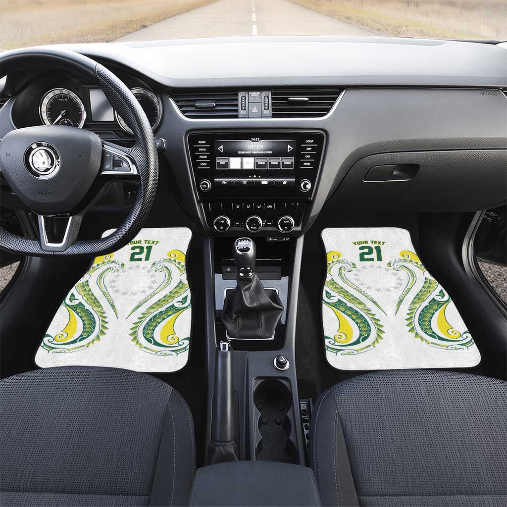 Custom Rugby Cook Islands Avaiki Car Mats White Kuki Airani Tribal Maori Inspired LT9 Set 2pcs - Front White - Polynesian Pride