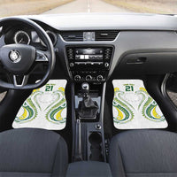 Custom Rugby Cook Islands Avaiki Car Mats White Kuki Airani Tribal Maori Inspired LT9 Set 2pcs - Front White - Polynesian Pride