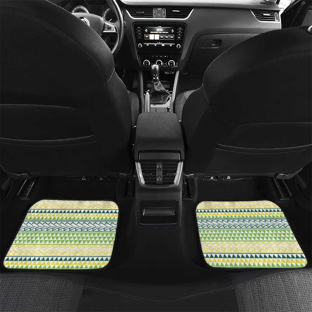 Custom Rugby Cook Islands Avaiki Car Mats White Kuki Airani Tribal Maori Inspired LT9 Set 2pcs - Back White - Polynesian Pride