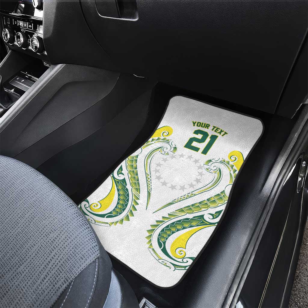 Custom Rugby Cook Islands Avaiki Car Mats White Kuki Airani Tribal Maori Inspired LT9 - Polynesian Pride