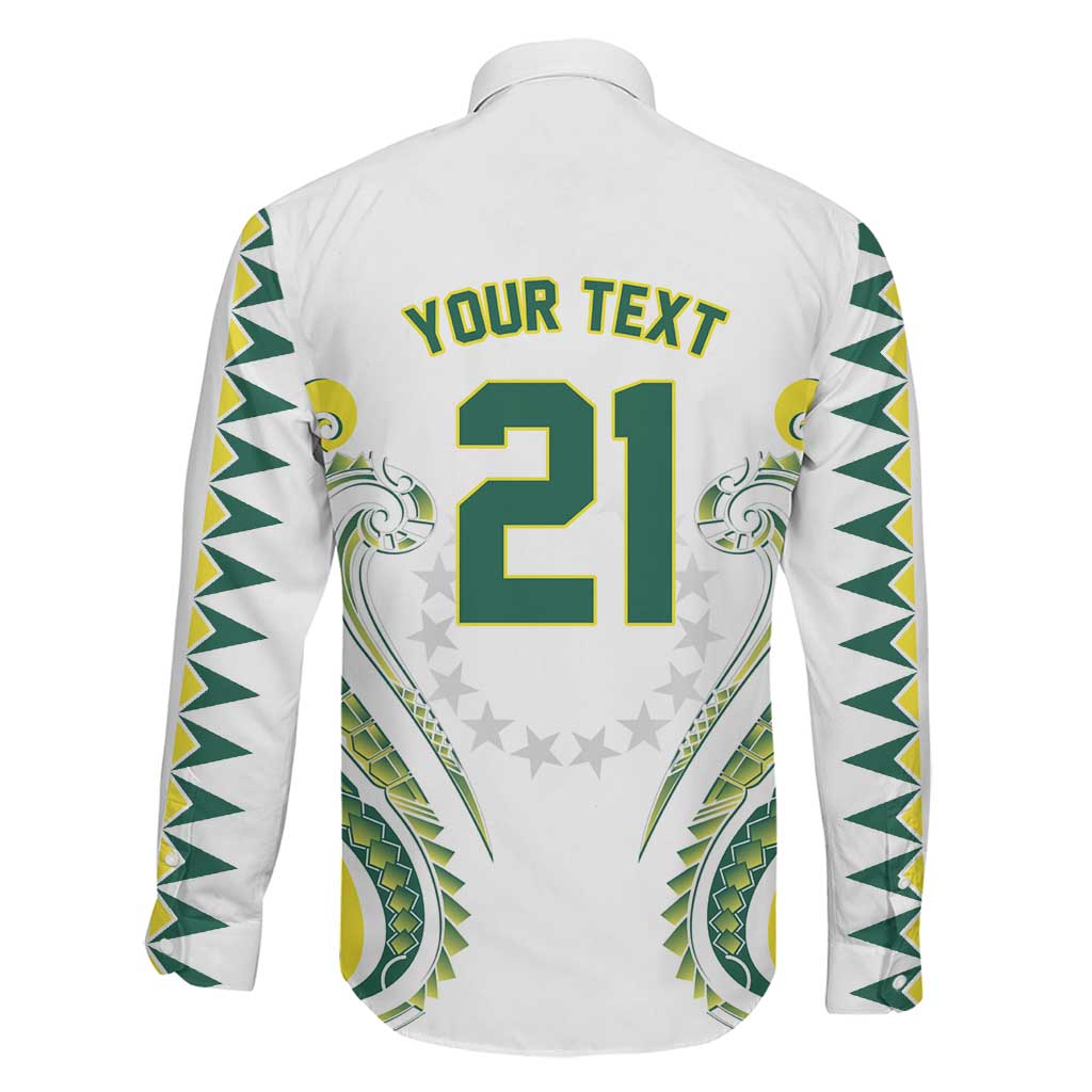 Custom Rugby Cook Islands Avaiki Family Matching Off The Shoulder Long Sleeve Dress and Hawaiian Shirt White Kuki Airani Tribal Maori Inspired - Polynesian Pride
