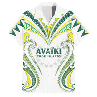 Custom Rugby Cook Islands Avaiki Family Matching Off Shoulder Maxi Dress and Hawaiian Shirt White Kuki Airani Tribal Maori Inspired - Polynesian Pride