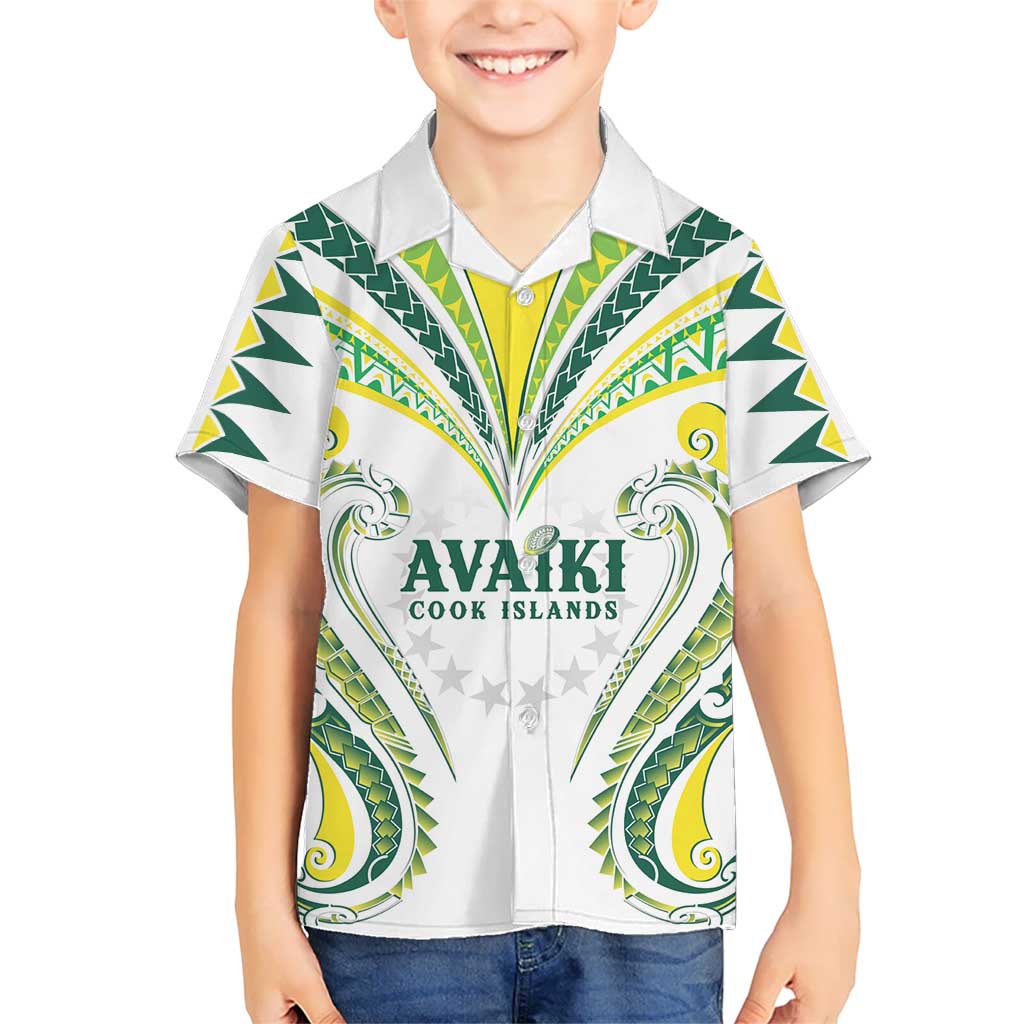 Custom Rugby Cook Islands Avaiki Family Matching Off Shoulder Short Dress and Hawaiian Shirt White Kuki Airani Tribal Maori Inspired - Polynesian Pride