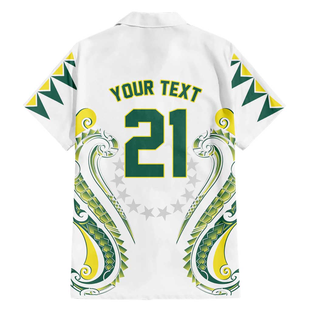 Custom Rugby Cook Islands Avaiki Family Matching Short Sleeve Bodycon Dress and Hawaiian Shirt White Kuki Airani Tribal Maori Inspired - Polynesian Pride