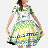 Custom Rugby Cook Islands Avaiki Family Matching Tank Maxi Dress and Hawaiian Shirt White Kuki Airani Tribal Maori Inspired - Polynesian Pride