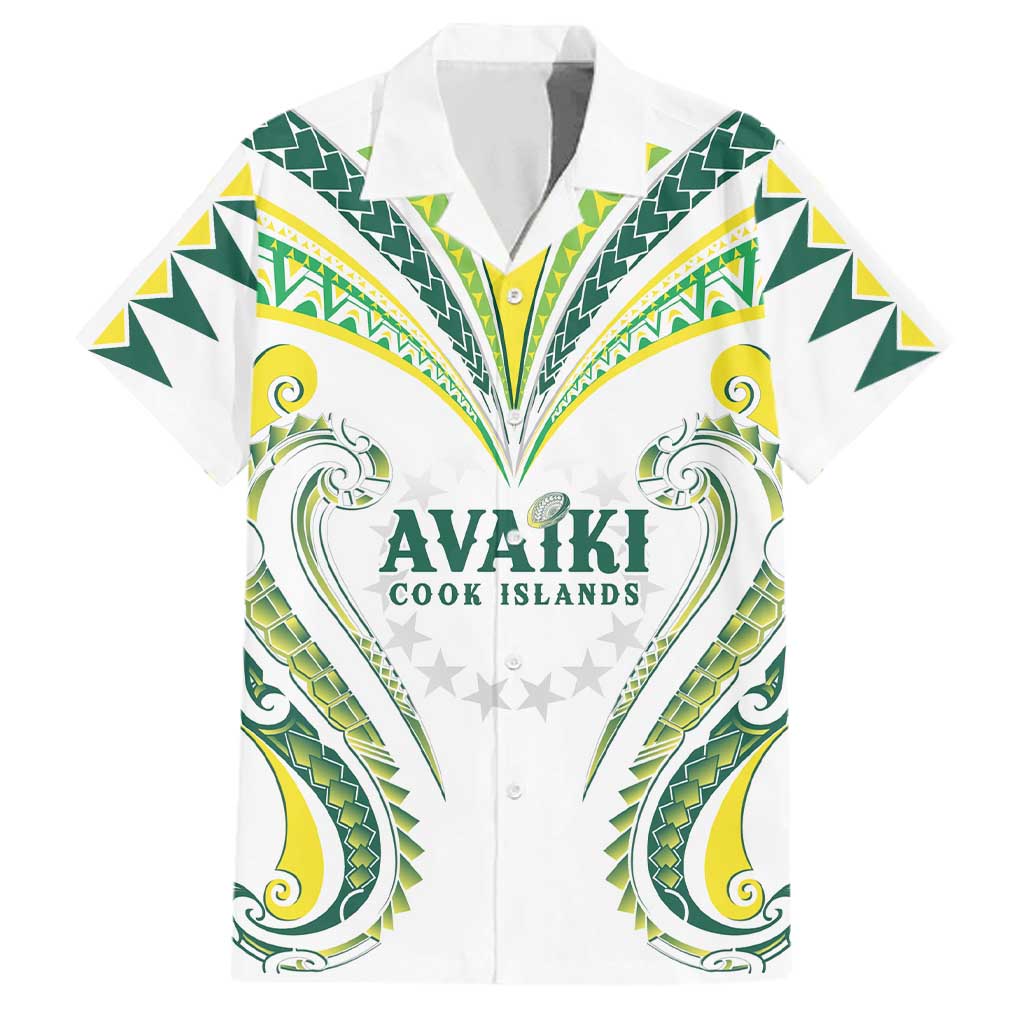 Custom Rugby Cook Islands Avaiki Family Matching Tank Maxi Dress and Hawaiian Shirt White Kuki Airani Tribal Maori Inspired - Polynesian Pride
