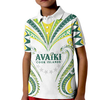Custom Rugby Cook Islands Avaiki Kid Polo Shirt White Kuki Airani Tribal Maori Inspired LT9 Kid White - Polynesian Pride