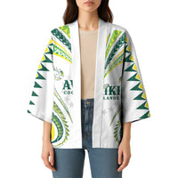 Custom Rugby Cook Islands Avaiki Kimono White Kuki Airani Tribal Maori Inspired LT9 - Polynesian Pride