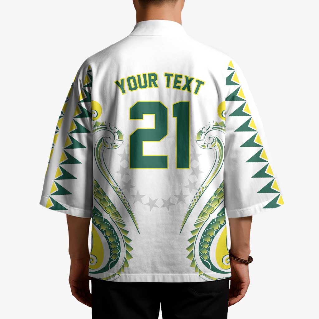 Custom Rugby Cook Islands Avaiki Kimono White Kuki Airani Tribal Maori Inspired LT9 - Polynesian Pride