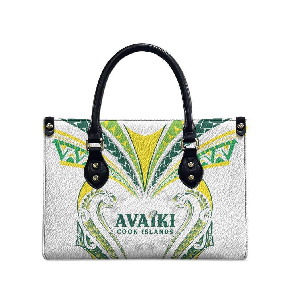 Rugby Cook Islands Avaiki Leather Bag White Kuki Airani Tribal Maori Inspired LT9 - Polynesian Pride