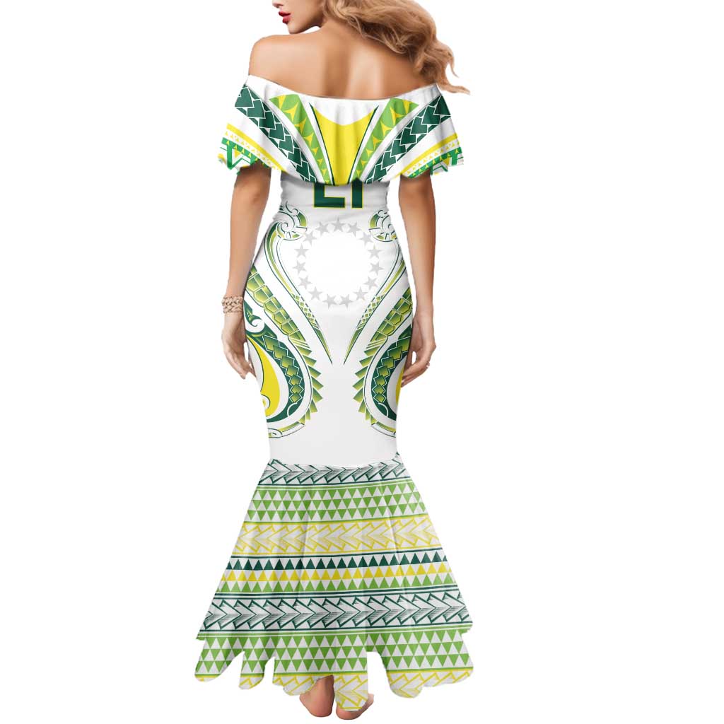 Custom Rugby Cook Islands Avaiki Mermaid Dress White Kuki Airani Tribal Maori Inspired LT9 - Polynesian Pride