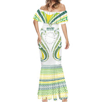 Custom Rugby Cook Islands Avaiki Mermaid Dress White Kuki Airani Tribal Maori Inspired LT9 - Polynesian Pride