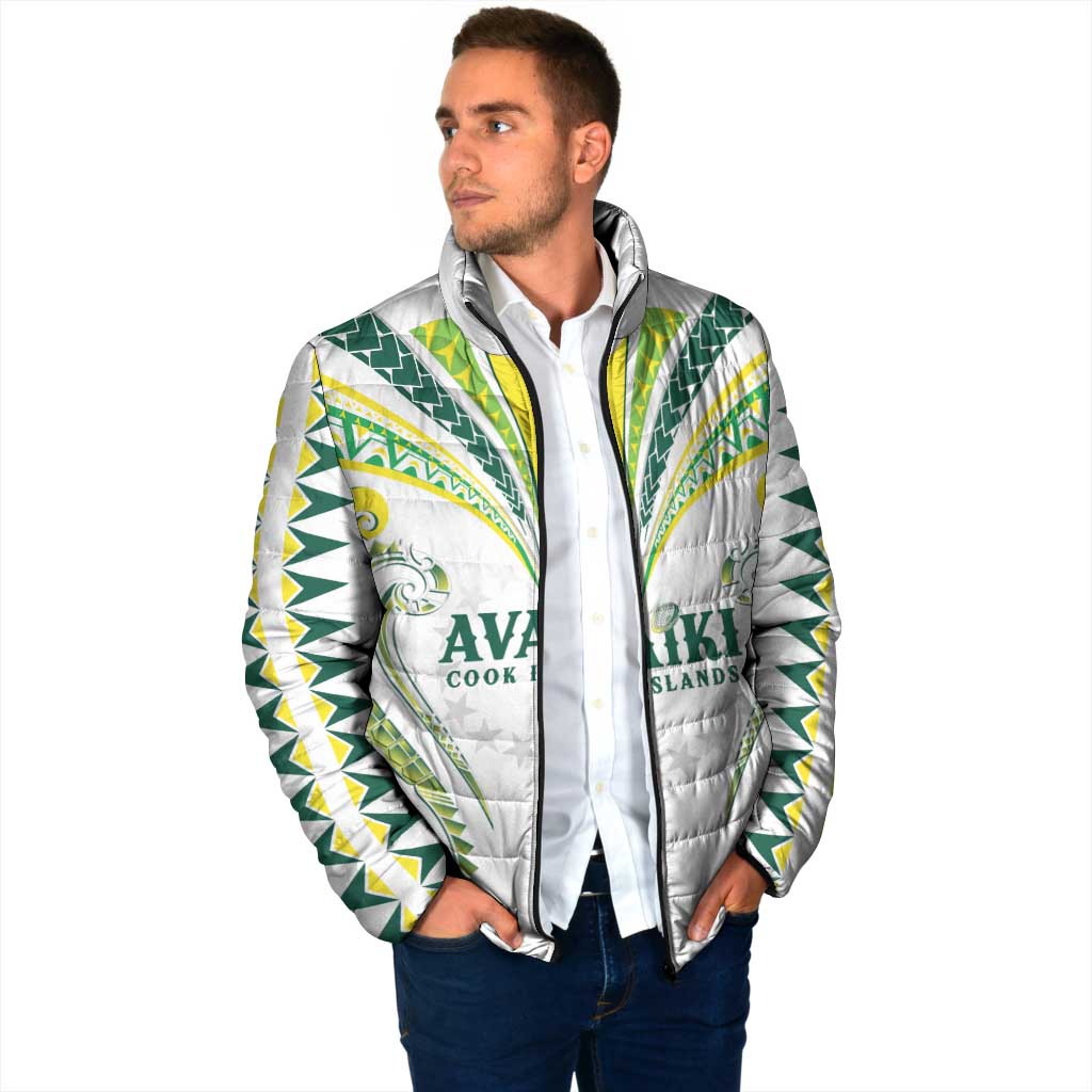 Custom Rugby Cook Islands Avaiki Padded Jacket White Kuki Airani Tribal Maori Inspired LT9 - Polynesian Pride