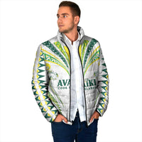 Custom Rugby Cook Islands Avaiki Padded Jacket White Kuki Airani Tribal Maori Inspired LT9 - Polynesian Pride