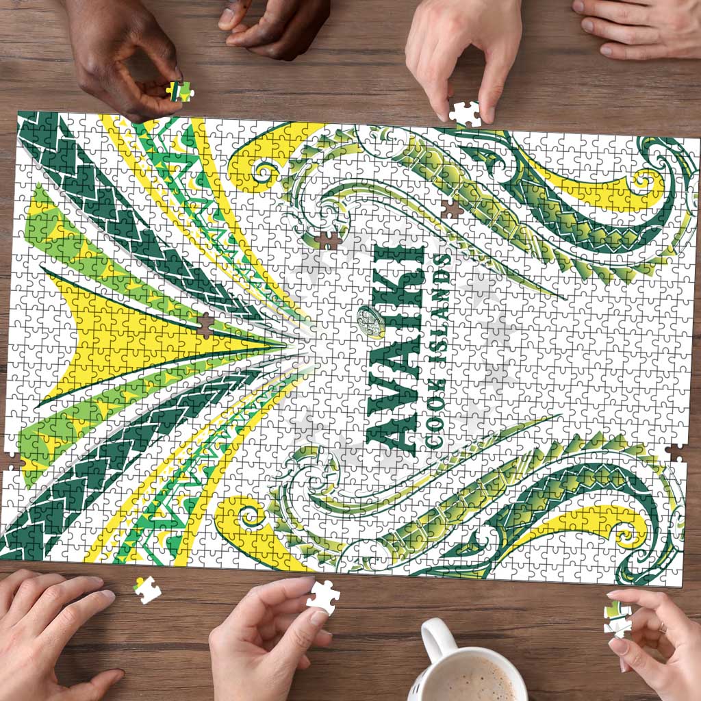 Rugby Cook Islands Avaiki Puzzle White Kuki Airani Tribal Maori Inspired LT9 - Polynesian Pride
