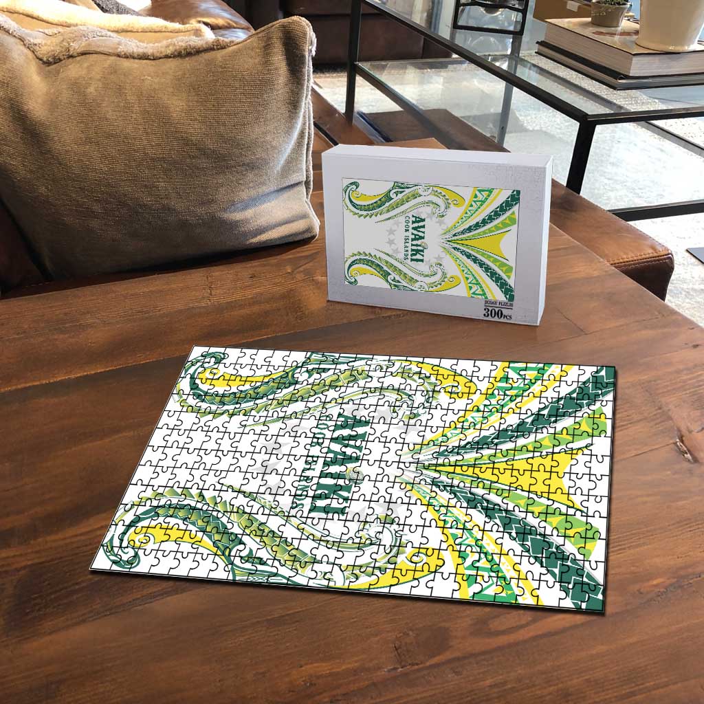 Rugby Cook Islands Avaiki Puzzle White Kuki Airani Tribal Maori Inspired LT9 - Polynesian Pride