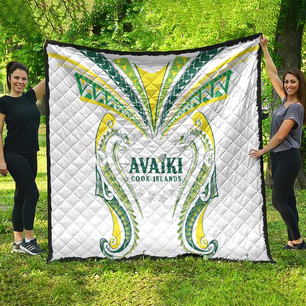 Rugby Cook Islands Avaiki Quilt White Kuki Airani Tribal Maori Inspired LT9 - Polynesian Pride