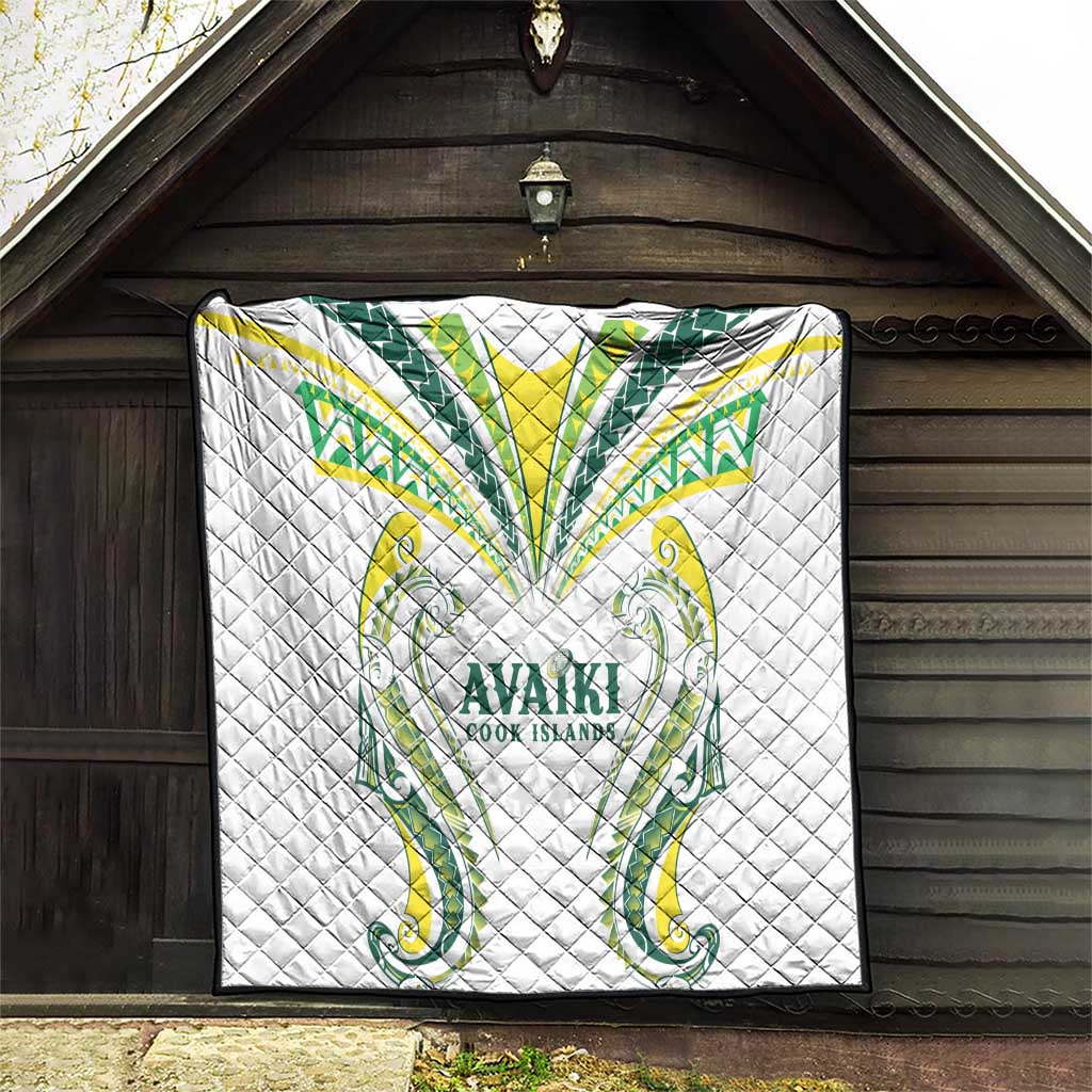 Rugby Cook Islands Avaiki Quilt White Kuki Airani Tribal Maori Inspired LT9 - Polynesian Pride