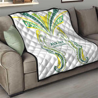Rugby Cook Islands Avaiki Quilt White Kuki Airani Tribal Maori Inspired LT9 - Polynesian Pride