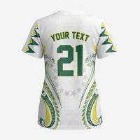 Custom Rugby Cook Islands Avaiki Scrub Top White Kuki Airani Tribal Maori Inspired LT9 - Polynesian Pride