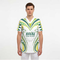 Custom Rugby Cook Islands Avaiki Scrub Top White Kuki Airani Tribal Maori Inspired LT9 - Polynesian Pride