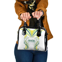 Rugby Cook Islands Avaiki Shoulder Handbag White Kuki Airani Tribal Maori Inspired LT9 One Size White - Polynesian Pride