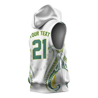 Custom Rugby Cook Islands Avaiki Sleeveless Hoodie White Kuki Airani Tribal Maori Inspired LT9 - Polynesian Pride