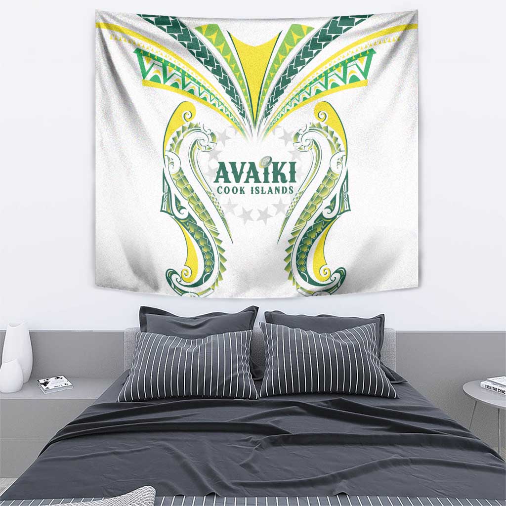 Rugby Cook Islands Avaiki Tapestry White Kuki Airani Tribal Maori Inspired LT9 - Polynesian Pride