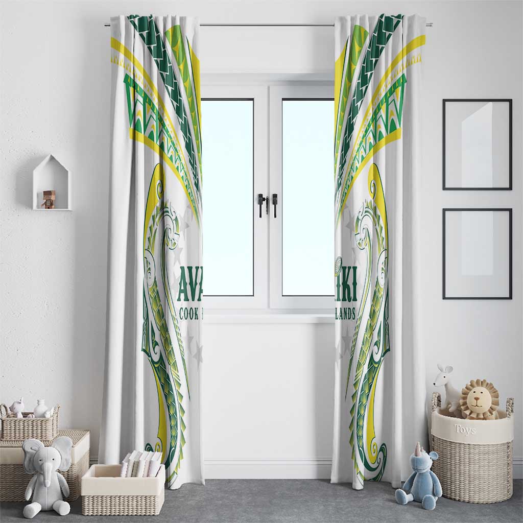 Rugby Cook Islands Avaiki Window Curtain White Kuki Airani Tribal Maori Inspired LT9 - Polynesian Pride