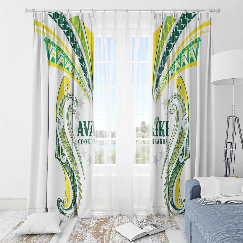 Rugby Cook Islands Avaiki Window Curtain White Kuki Airani Tribal Maori Inspired LT9 - Polynesian Pride