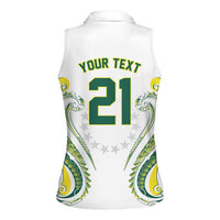 Custom Rugby Cook Islands Avaiki Women Sleeveless Polo Shirt White Kuki Airani Tribal Maori Inspired LT9 - Polynesian Pride