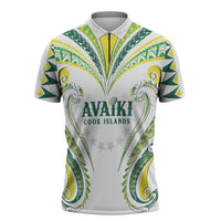 Custom Rugby Cook Islands Avaiki Zipper Polo Shirt White Kuki Airani Tribal Maori Inspired LT9 White - Polynesian Pride