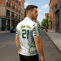 Custom Rugby Cook Islands Avaiki Zipper Polo Shirt White Kuki Airani Tribal Maori Inspired LT9 - Polynesian Pride